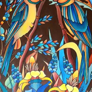 Huile "les mesanges"