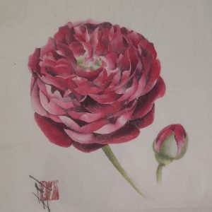 Peinture janonaise et peinture chinoise sur papier de riz et encre de Chine