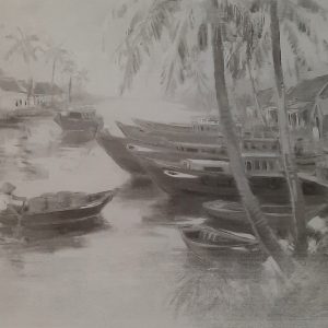 Peinture chinoise et peinture japonaise à l'encre de chine et sur papier de riz