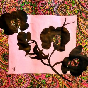 Composition mixte ( fleurs fond rose)